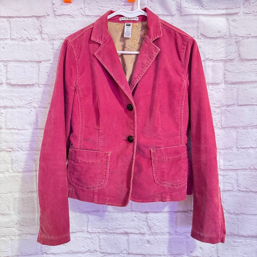 GAP pink SZ 6 Corduroy Stretch Cropped Blazer Super cute!!